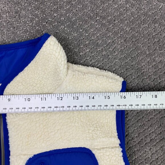 Talbots Fleece Vest Women's 1X White Blue Deep Pile Sherpa Full Zip - Picture 10 of 10